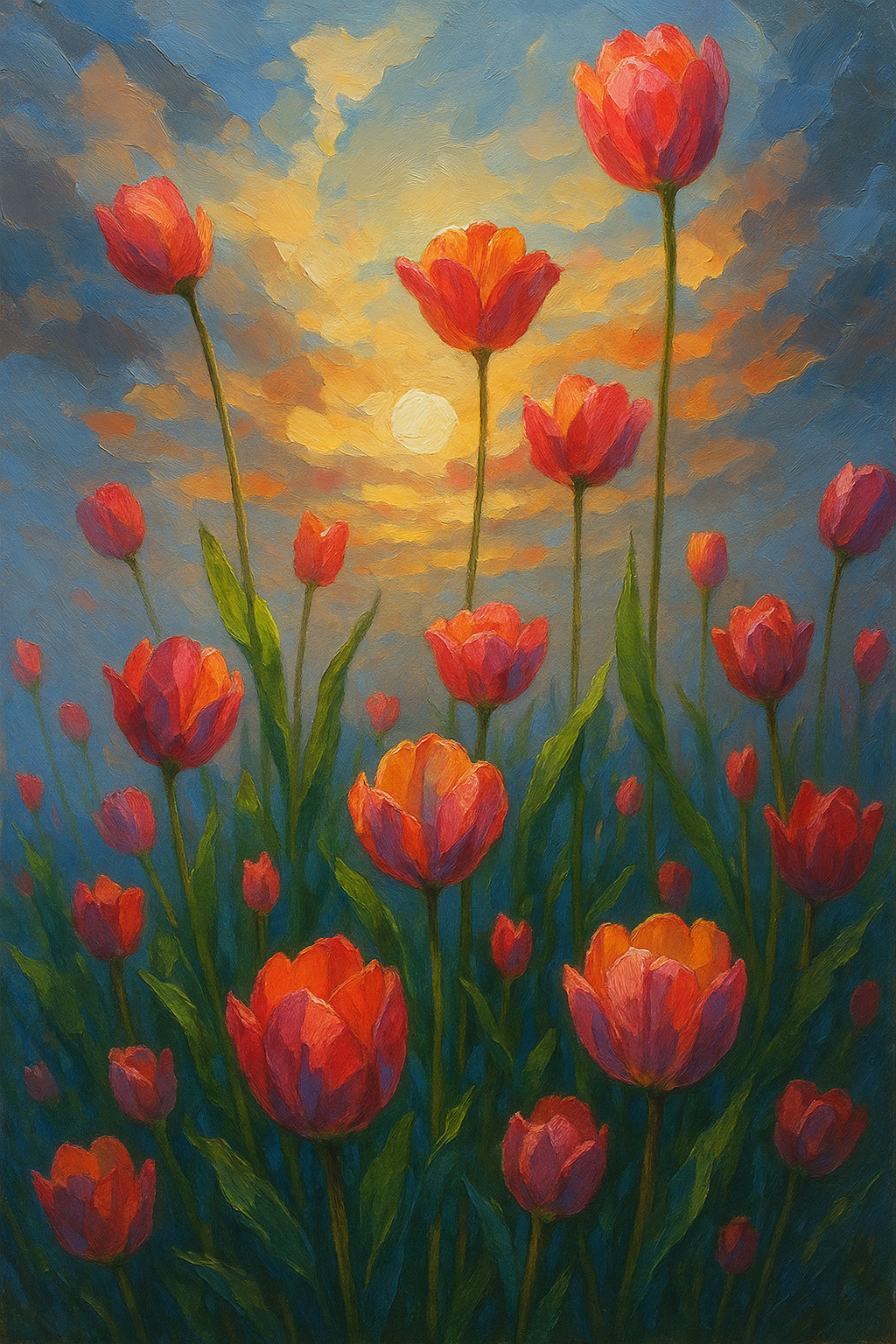 Tulips at Sunset