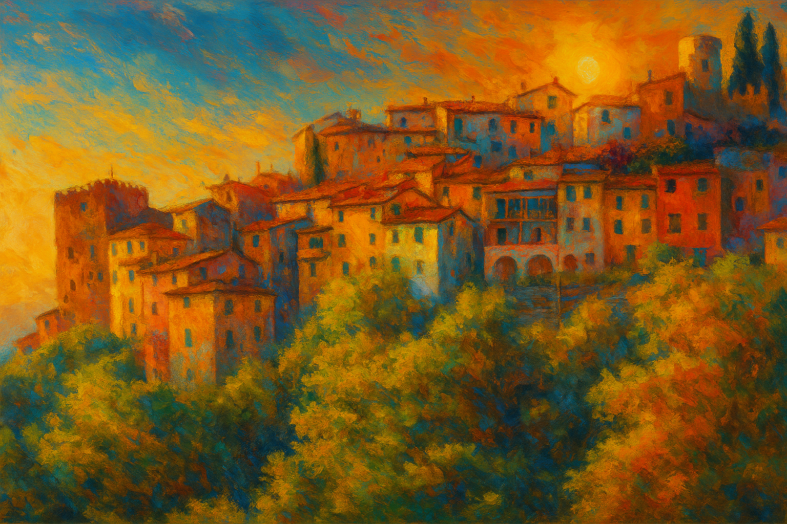 Sunlit Walls of Memory - digital painting